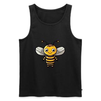 Abeille mignon dessin animé kawaii aquarelle animal animal de compagnie - Débardeur bio Premium Homme - noir - Devant - AI Model Male 178 light (178cm)