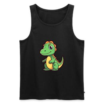 Dinosaure Mignon Dessin Animé Kawaii Aquarelle Animal Animal De Compagnie - Débardeur bio Premium Homme - noir - Devant - Michal (187cm)