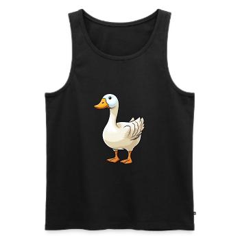 Goose Cute Cartoon Kawaii Watercolor Animal Pet - Men's Premium Organic Tank Top - black - Front - Michal (187cm)