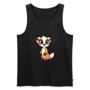 Lemur Cute Cartoon Kawaii Watercolor Animal Pet - Men's Premium Organic Tank Top - black - Front - Michal (187cm)