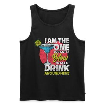 Bar Kellner Shaker Humor - Männer Premium Bio Tank Top - Schwarz - Vorne - AI Model Male 178 light (178cm)