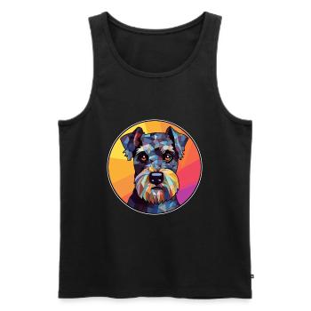 Miniatur Schnauzer Hund Buntes Glas Buntes Auto - Männer Premium Bio Tank Top - Schwarz - Vorne - Michal (187cm)