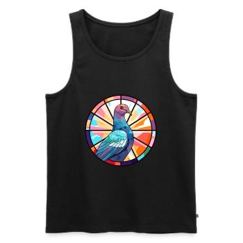 Taube Buntglas Bunte Karikatur Kawaii Anima - Männer Premium Bio Tank Top - Schwarz - Vorne - AI Model Male 178 light (178cm)