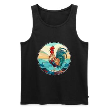 Hahn Buntes Glas Bunte Karikatur Kawaii Anim - Männer Premium Bio Tank Top - Schwarz - Vorne - AI Model Male 178 light (178cm)