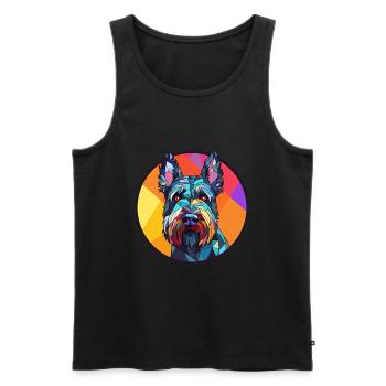 Scottish Terrier Hund Buntes Glas Buntes Cartoo - Männer Premium Bio Tank Top - Schwarz - Vorne - Michal (187cm)