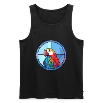 Papagei Buntglas Bunte Karikatur Kawaii Anima - Männer Premium Bio Tank Top - Schwarz - Vorne - AI Model Male 178 light (178cm)