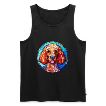 Pudel Hund Bunte Karikatur Kawaii A - Männer Premium Bio Tank Top - Schwarz - Vorne - Michal (187cm)