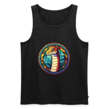 Schlange Buntes Buntes Cartoon Kawaii Tier - Männer Premium Bio Tank Top - Schwarz - Vorne - Michal (187cm)