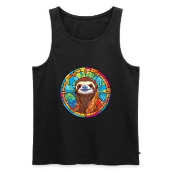 Faultier Buntes Buntes Cartoon-Kawaii-Tier - Männer Premium Bio Tank Top - Schwarz - Vorne - AI Model Male 178 light (178cm)
