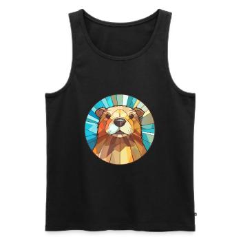 Biber Buntglas Bunte Karikatur Kawaii Anima - Männer Premium Bio Tank Top - Schwarz - Vorne - Michal (187cm)