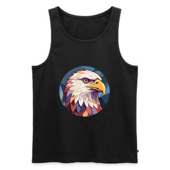 Adler Buntes Cartoon-Kawaii-Tier - Männer Premium Bio Tank Top - Schwarz - Vorne - Michal (187cm)