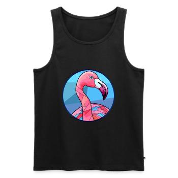 Flamingo Buntes Glas Bunte Karikatur Kawaii Ani - Männer Premium Bio Tank Top - Schwarz - Vorne - Michal (187cm)