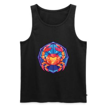 Krabben-Buntglas-Cartoon-Kawaii-Tier - Männer Premium Bio Tank Top - Schwarz - Vorne - Michal (187cm)