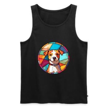 Hund Bunte Karikatur Kawaii Tier - Männer Premium Bio Tank Top - Schwarz - Vorne - Michal (187cm)
