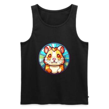 Hamster Bunte Karikatur Kawaii Anim - Männer Premium Bio Tank Top - Schwarz - Vorne - Michal (187cm)