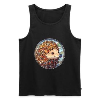 Igel Bunte Karikatur Kawaii Ani - Männer Premium Bio Tank Top - Schwarz - Vorne - AI Model Male 178 light (178cm)