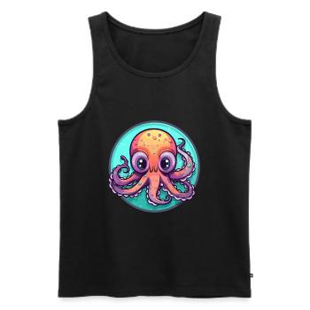 Oktopus Buntes Glas Bunte Karikatur Kawaii Anim - Männer Premium Bio Tank Top - Schwarz - Vorne - Michal (187cm)