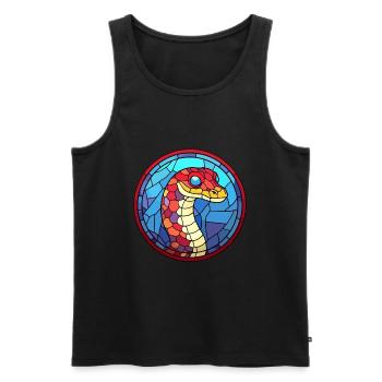 Schlange Buntes Buntes Cartoon Kawaii Tier - Männer Premium Bio Tank Top - Schwarz - Vorne - Michal (187cm)