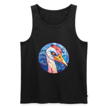 Kranich-Buntglas-Cartoon-Kawaii-Tier - Männer Premium Bio Tank Top - Schwarz - Vorne - Michal (187cm)