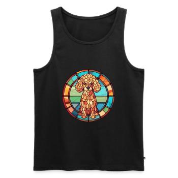 Pudel Hund Bunte Karikatur Kawaii A - Männer Premium Bio Tank Top - Schwarz - Vorne - Michal (187cm)