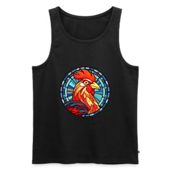 Hahn Buntes Glas Bunte Karikatur Kawaii Anim - Männer Premium Bio Tank Top - Schwarz - Vorne - AI Model Male 178 light (178cm)