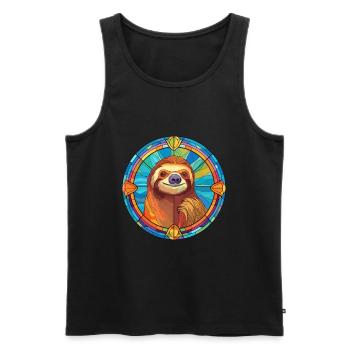 Faultier Buntes Buntes Cartoon-Kawaii-Tier - Männer Premium Bio Tank Top - Schwarz - Vorne - AI Model Male 178 light (178cm)