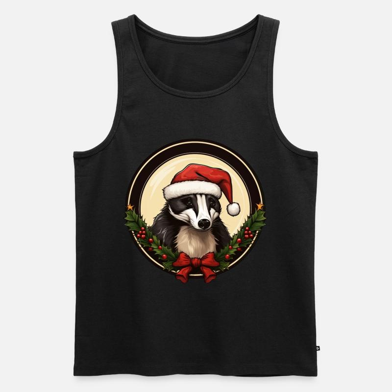 Weihnachten Dachse - Männer Premium Bio Tank Top - Schwarz