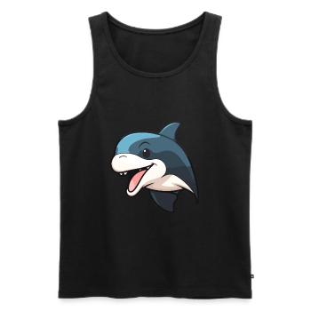 Orca Cute Happy Kawaii Cartoon Clipart Animal - Men's Premium Organic Tank Top - black - Front - Michal (187cm)