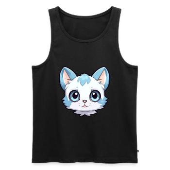 Égée Chat Mignon Heureux Kawaii Cartoon Clipart Anima - Débardeur bio Premium Homme - noir - Devant - Michal (187cm)