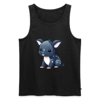 Tapir Niedlich Glücklich Kawaii Cartoon Clipart Tier - Männer Premium Bio Tank Top - Schwarz - Vorne - Michal (187cm)