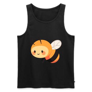 Abeille mignon heureux kawaii dessin animé Clipart Animal - Débardeur bio Premium Homme - noir - Devant - AI Model Male 178 light (178cm)
