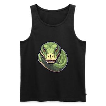 Anakonda Niedlich Glücklich Kawaii Cartoon Clipart Tier - Männer Premium Bio Tank Top - Schwarz - Vorne - AI Model Male 178 light (178cm)