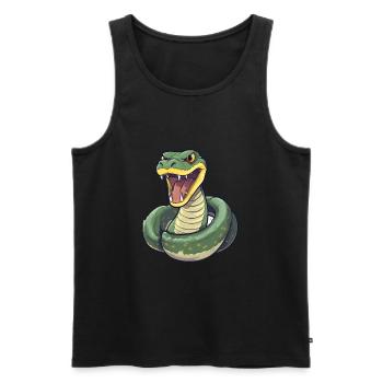 Anaconda Niedliche Glückliche Kawaii Cartoon Clipart Tier - Männer Premium Bio Tank Top - Schwarz - Vorne - AI Model Male 178 light (178cm)