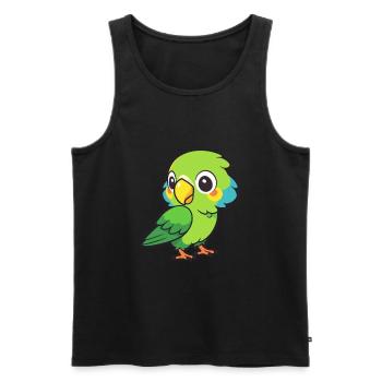 Papagei Niedlich Glücklich Kawaii Cartoon Clipart Tier - Männer Premium Bio Tank Top - Schwarz - Vorne - Michal (187cm)