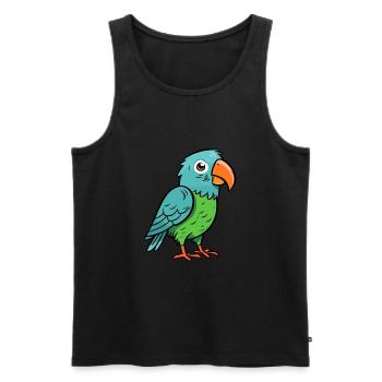 Papagei Niedlich Glücklich Kawaii Cartoon Clipart Tier - Männer Premium Bio Tank Top - Schwarz - Vorne - Michal (187cm)