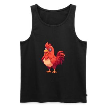 Rooster Cute Happy Kawaii Cartoon Clipart Animal - Men's Premium Organic Tank Top - black - Front - AI Model Male 178 light (178cm)
