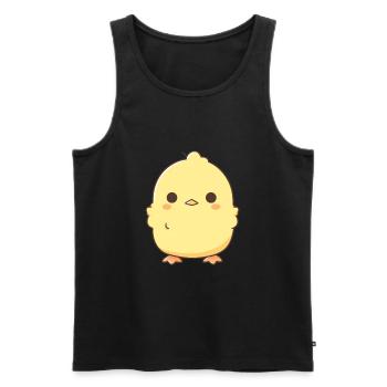 Poulet mignon heureux kawaii dessin animé Clipart Animal - Débardeur bio Premium Homme - noir - Devant - Michal (187cm)
