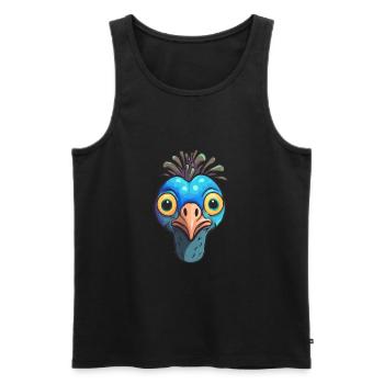 Pfau Niedlich Glücklich Kawaii Cartoon Clipart Tier - Männer Premium Bio Tank Top - Schwarz - Vorne - Michal (187cm)