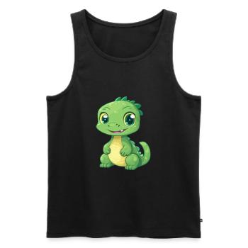 Basilisk Cute Happy Kawaii Cartoon Clipart Animal - Men's Premium Organic Tank Top - black - Front - AI Model Male 178 light (178cm)