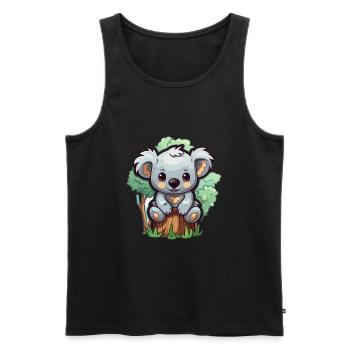 Koala Niedlich Glücklich Kawaii Cartoon Clipart Tier - Männer Premium Bio Tank Top - Schwarz - Vorne - Michal (187cm)