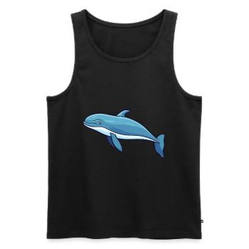 Wal Niedlich Glücklich Kawaii Cartoon Clipart Tier - Männer Premium Bio Tank Top - Schwarz - Vorne - Michal (187cm)