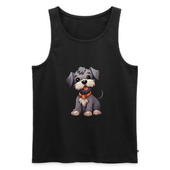 Cesky Terrier Chien Mignon Heureux Kawaii Cartoon Clipar - Débardeur bio Premium Homme - noir - Devant - Michal (187cm)