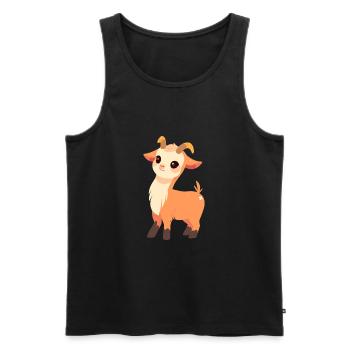 Ziege niedlich glücklich kawaii cartoon Clipart Tier - Männer Premium Bio Tank Top - Schwarz - Vorne - Michal (187cm)