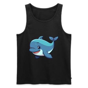 Wal Niedlich Glücklich Kawaii Cartoon Clipart Tier - Männer Premium Bio Tank Top - Schwarz - Vorne - Michal (187cm)
