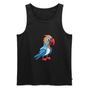 Papagei Niedlich Glücklich Kawaii Cartoon Clipart Tier - Männer Premium Bio Tank Top - Schwarz - Vorne - Michal (187cm)