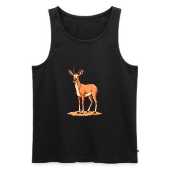Antilope Niedlich Glücklich Kawaii Cartoon Clipart Tier - Männer Premium Bio Tank Top - Schwarz - Vorne - Michal (187cm)