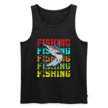 fishing, perch, bait, pike - Men's Premium Organic Tank Top - black - Front - Michal (187cm)