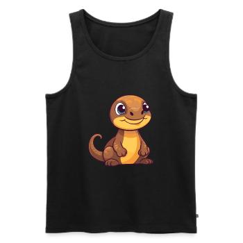 Komodo Süßes glückliches Kawaii Cartoon Clipart Tier - Männer Premium Bio Tank Top - Schwarz - Vorne - Michal (187cm)