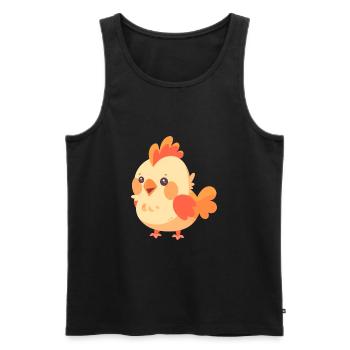 Rooster Cute Happy Kawaii Cartoon Clipart Animal - Men's Premium Organic Tank Top - black - Front - AI Model Male 178 light (178cm)