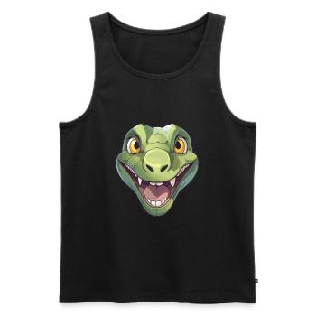 Anakonda Niedlich Glücklich Kawaii Cartoon Clipart Tier - Männer Premium Bio Tank Top - Schwarz - Vorne - AI Model Male 178 light (178cm)